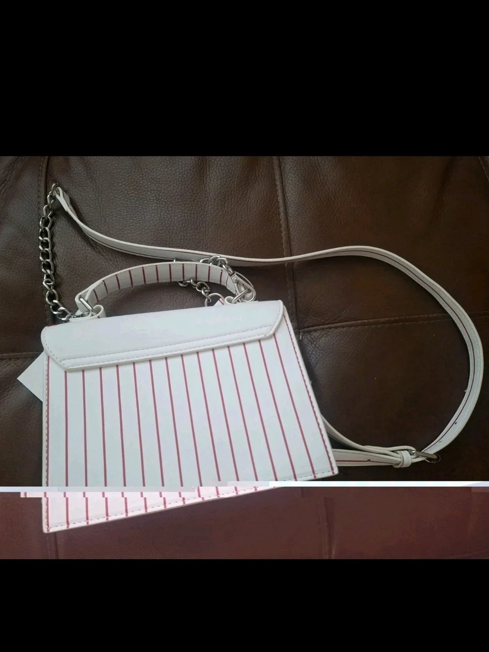 NWT Betsey Johnson Baseball Crossbody Bag White Red XOX Stitch Satchel Purse